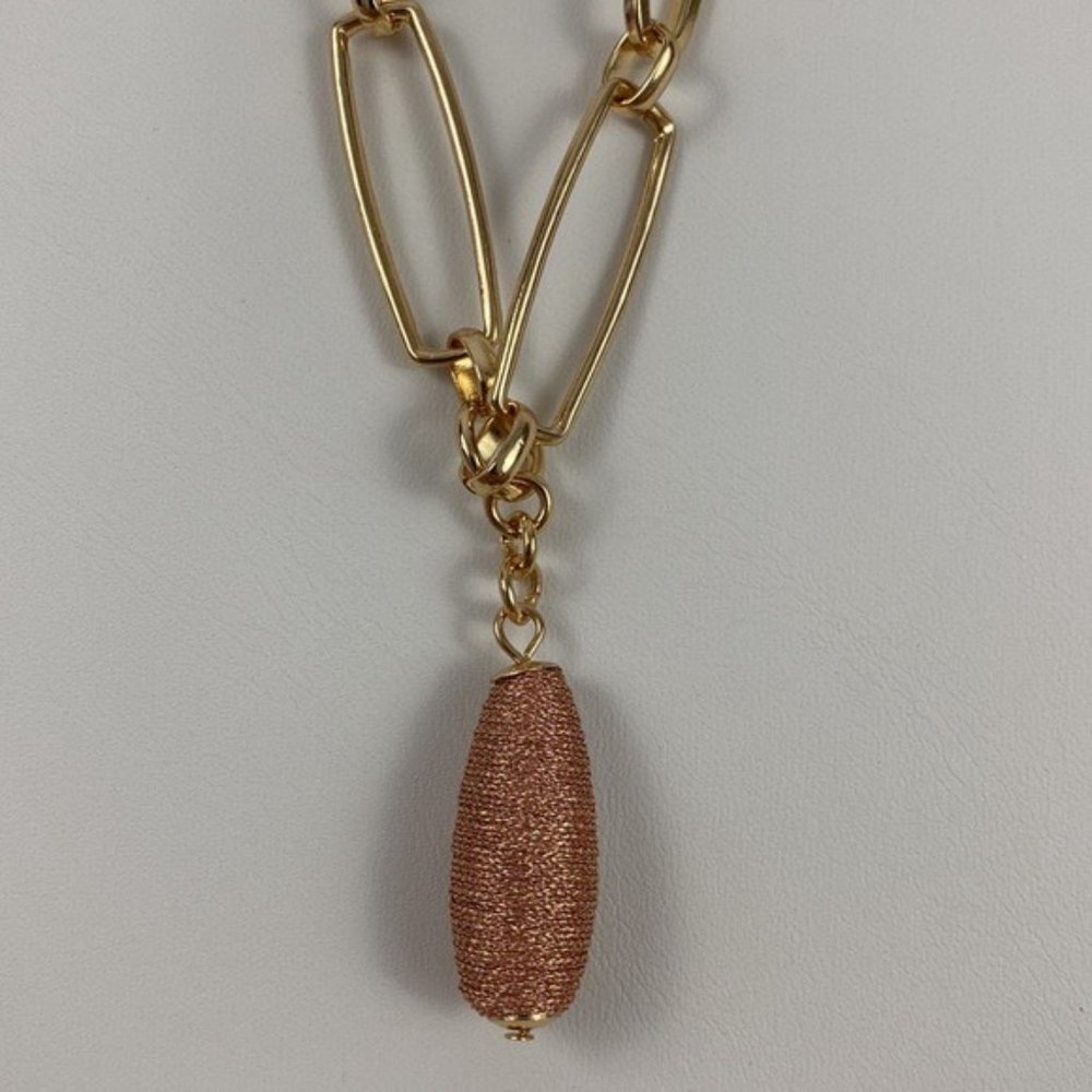 4/$20 A New Day Gold Tone Chain with Copper Wire Wrapped Bead Pendant Necklace - Picture 2 of 8